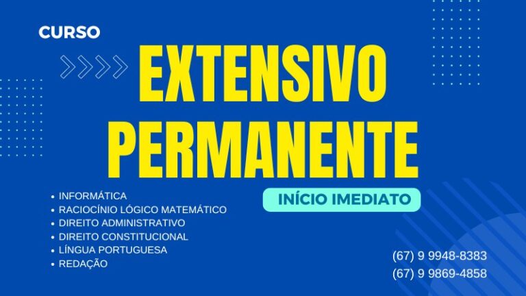 Curso Extensivo Permanente – Todas às materias