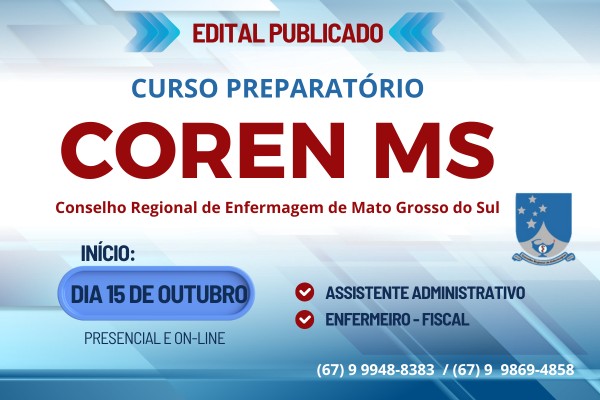 CURSO DO COREN – MS – ENFERMEIRO FISCAL