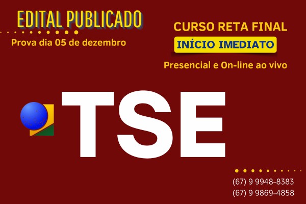 Curso para TSE – ANALISTA JUDICIÁRIO – Área Administrativa