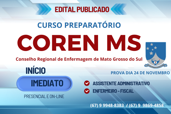 CURSO DO COREN – MS – ENFERMEIRO FISCAL